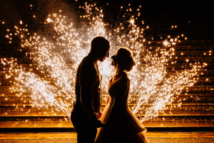 Wedding fireworks photos